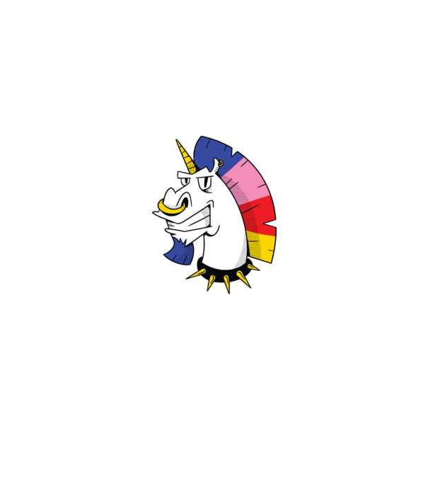 Punk unicorn model turcoaz pe tricou