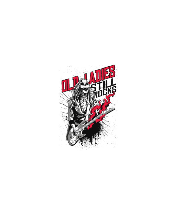 Old Ladies still Rocks model alb pe tricou