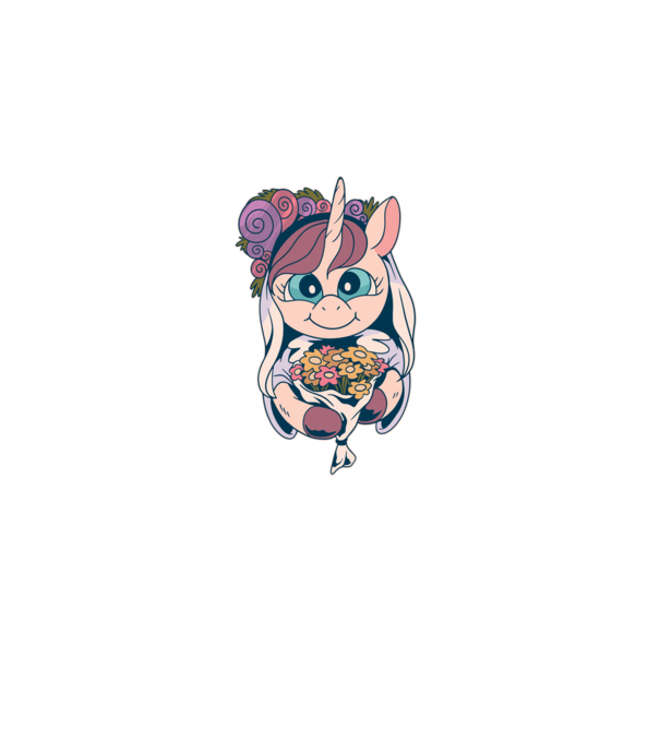 Unicorn Mireasă model alb pe tricou