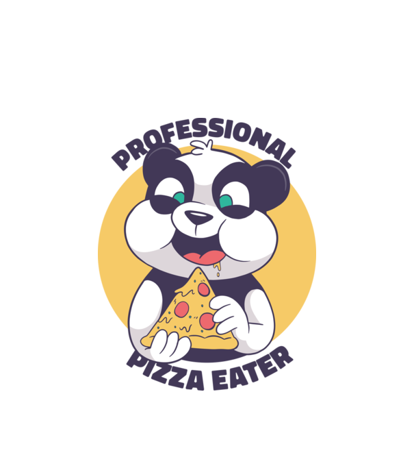 Panda Pizza model alb pe tricou