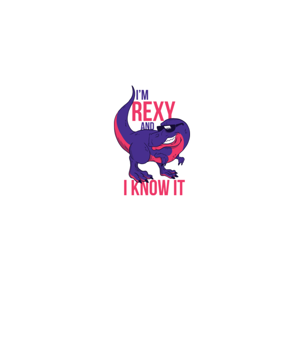 'I''m Rexy and I know it - tricou dinozaur amuzant' model gri pe tricou