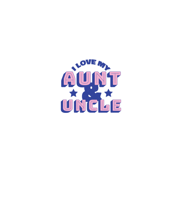I Love My Aunt & Uncle model albastru deschis pe tricou