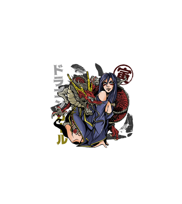 Dragon sexy Anime model negru pe tricou