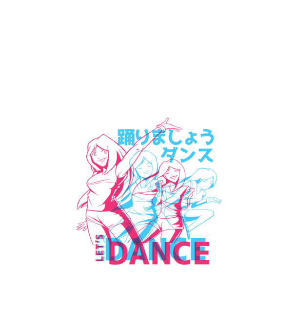 Anime Dance model alb pe tricou