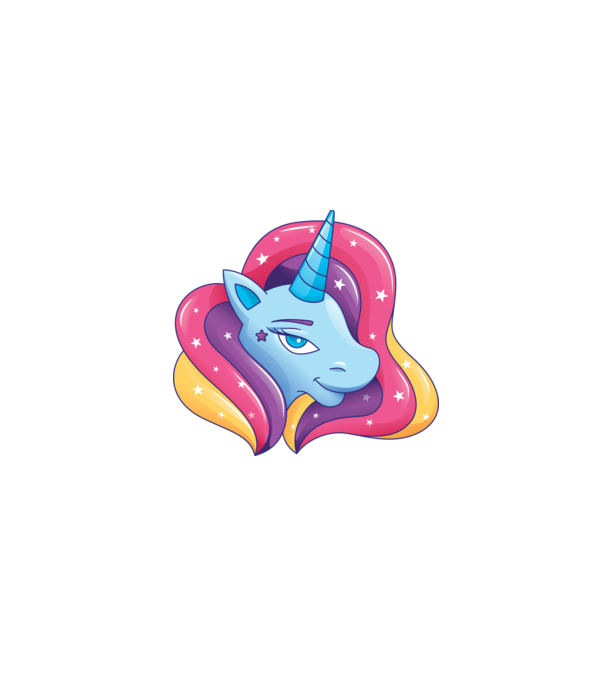 Cap de unicorn model alb pe tricou
