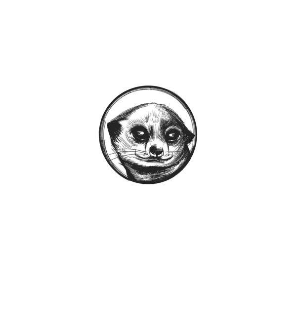 Pui de suricata model negru pe tricou