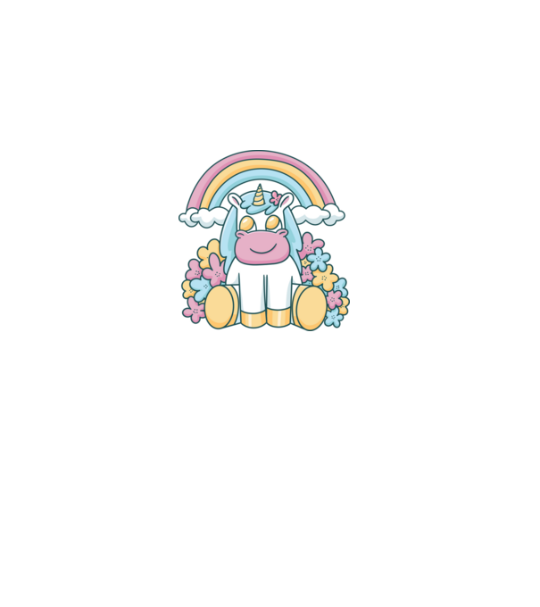 Unicorn drăguț model alb pe tricou