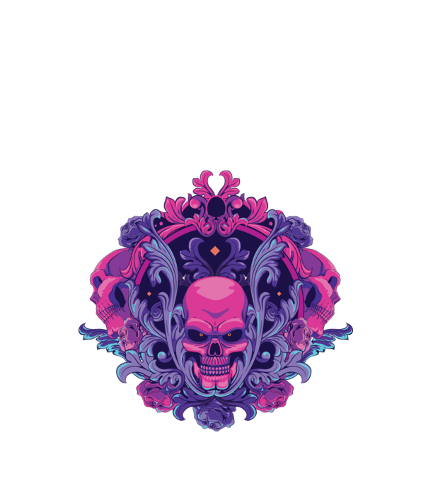 Cranii Dark Skull model alb pe tricou
