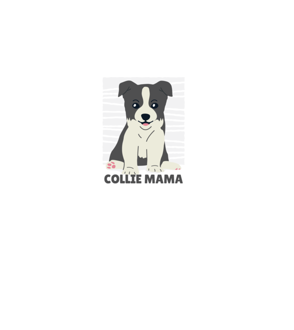Border Collie Mamă model negru pe tricou