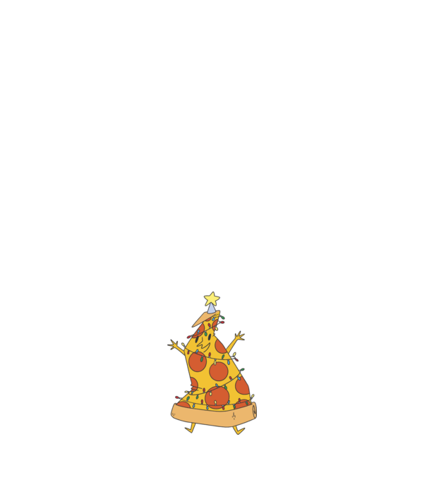 Pizza pom de Crăciun model negru pe tricou