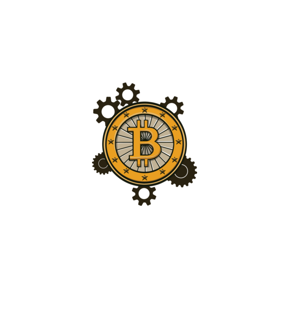 Mecanică Bitcoin model alb pe tricou