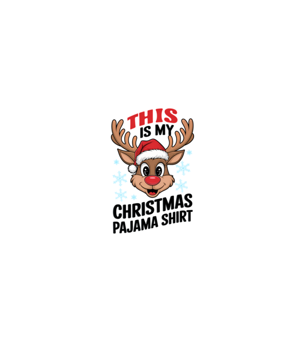 Christmas Pajama Reindeer Alb model nisipiu pe tricou