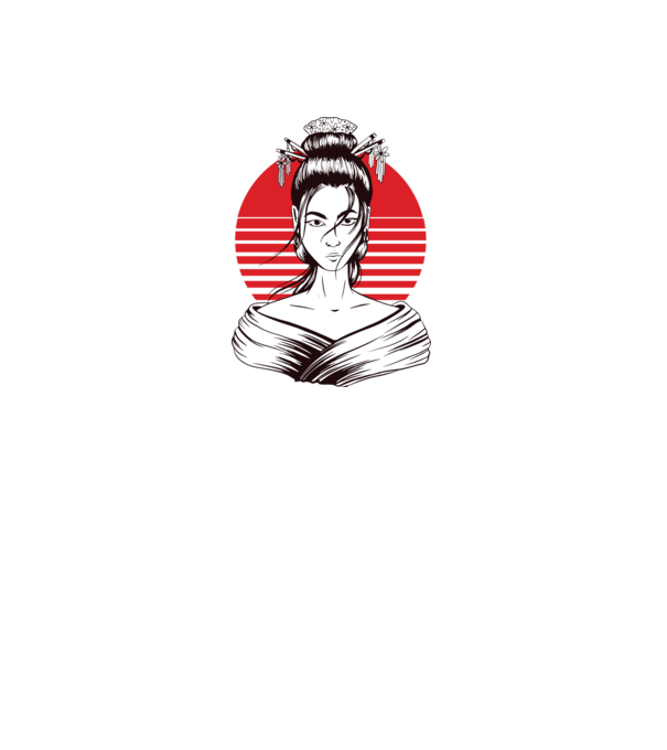Geisha japoneză model gri pe tricou