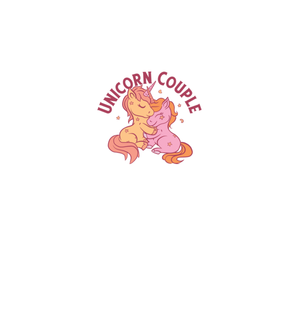 Pereche Unicorn model alb pe tricou