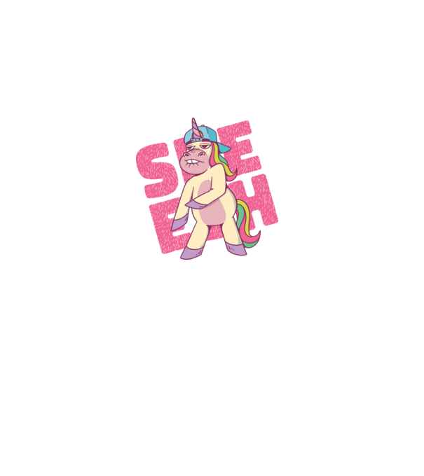 Unicorn Shesh model albastru închis pe tricou