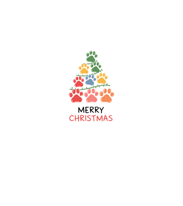 Merry Christmas Paws Alb model alb pe tricou