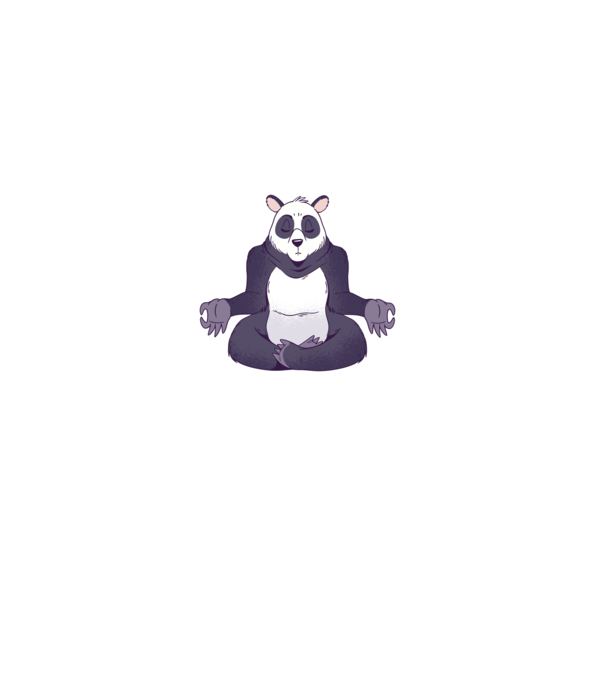 Panda Meditație model gri pe tricou