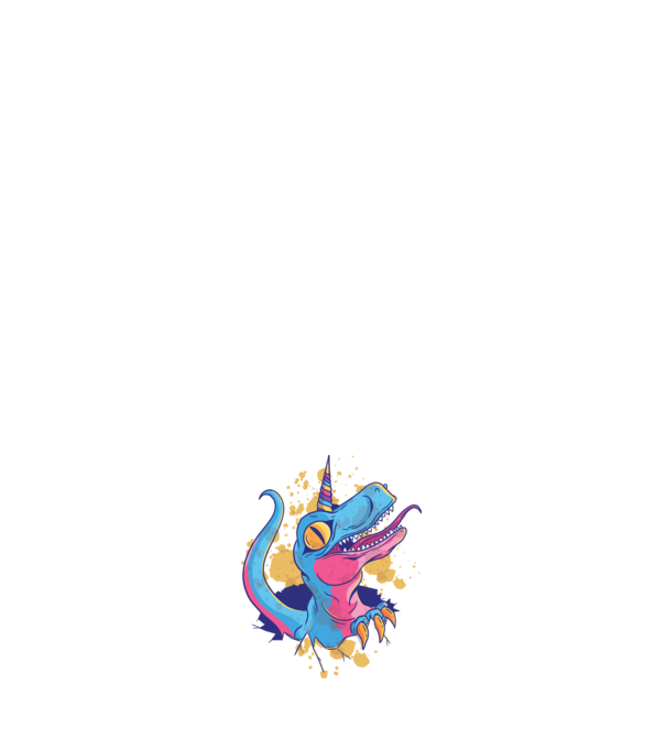 Unicornsaurus - Dinozaur Unicorn model negru pe tricou