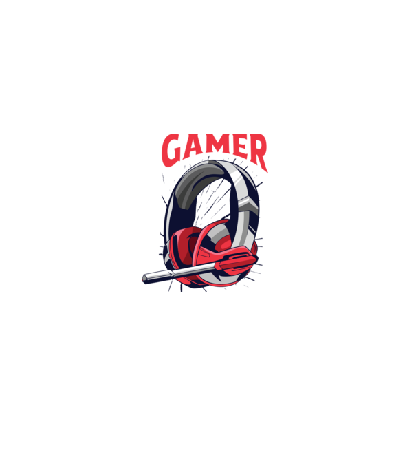 Căști Gamer model alb pe tricou