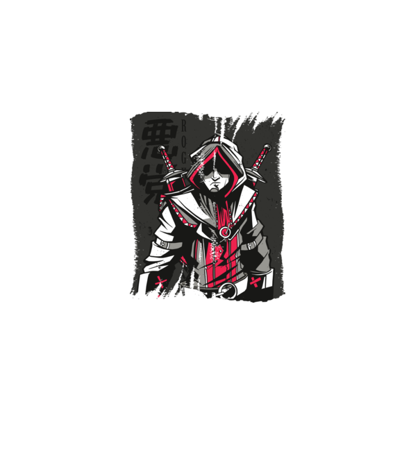 Războinic Anime model alb pe tricou