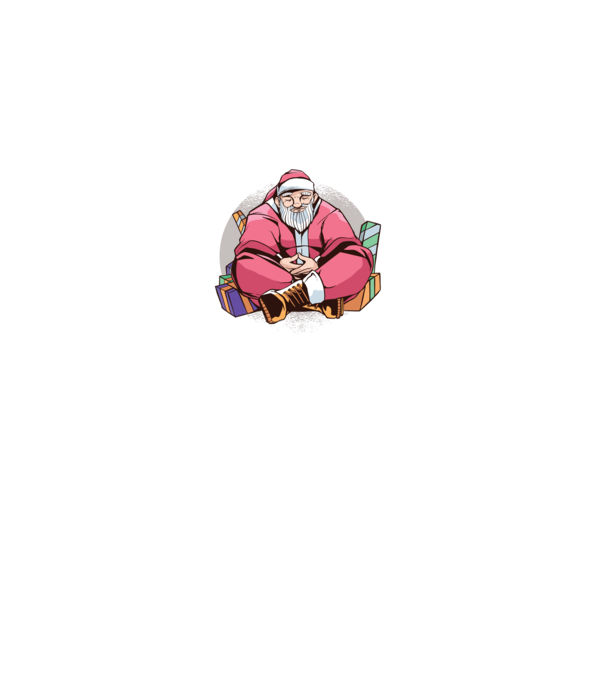 Tricou de Crăciun Moș Crăciun meditație model turcoaz pe tricou