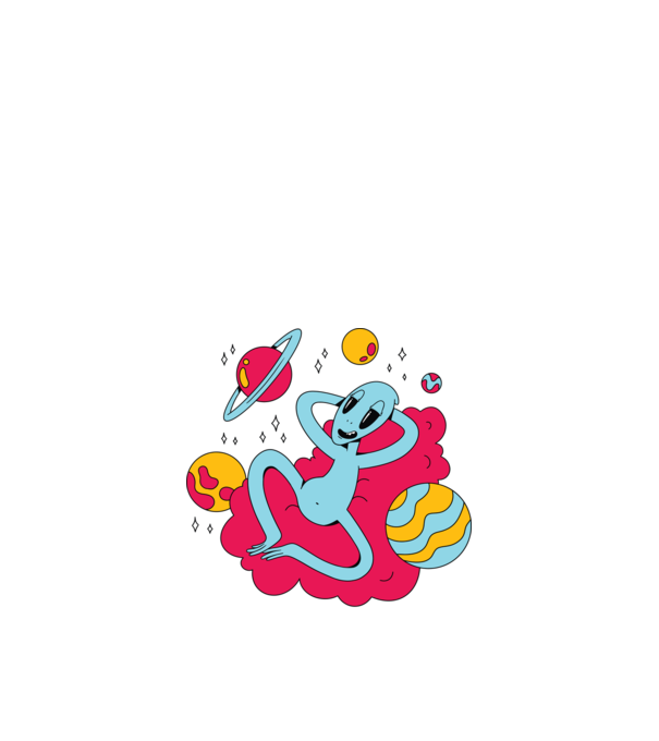 Alien Chill model negru pe tricou