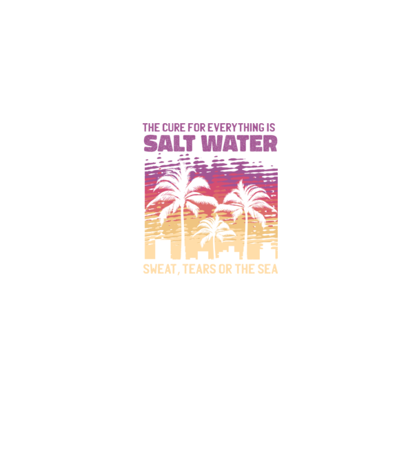 Retro Sunset - Apa sărată este leac pentru orice model albastru jeanși pe tricou