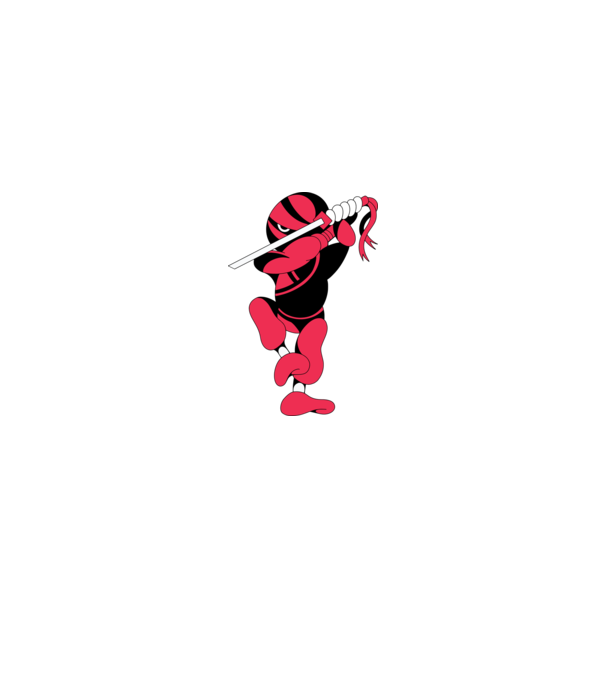 Ninja model alb pe tricou