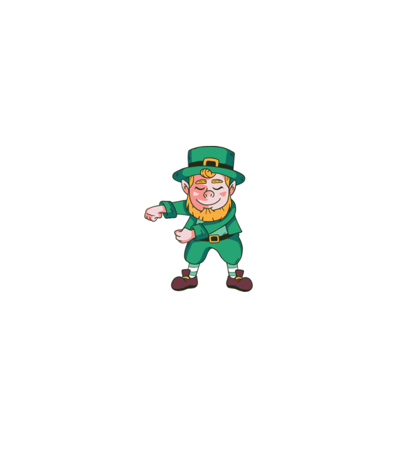 Leprechaun Floss - St. Patrick DAB dans model negru pe tricou