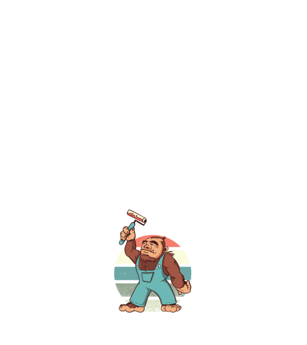 Zugrav Yeti model alb pe tricou