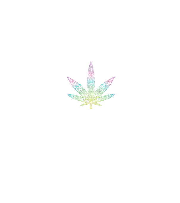 Frunză colorată de marijuana model negru pe tricou
