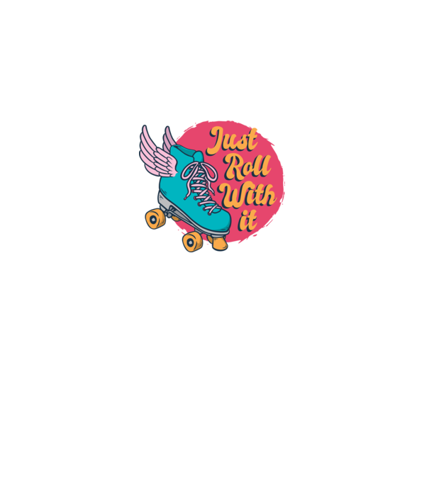Just Roll with it - patine cu rotile model albastru închis pe tricou
