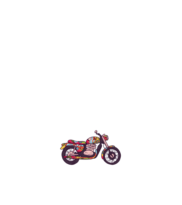 Motociclist Hippi model negru pe tricou