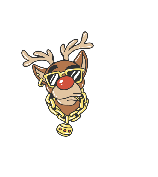 Gangster Reindeer model albastru deschis pe tricou