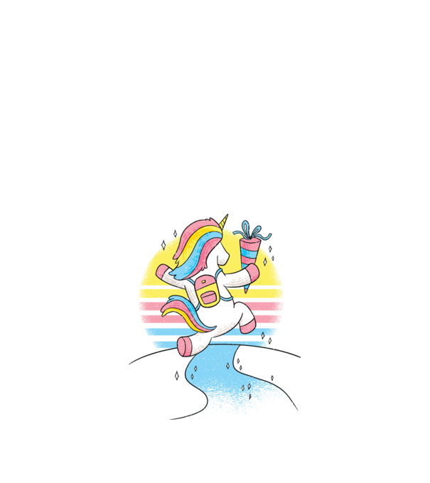 Unicorn școlar model alb pe tricou