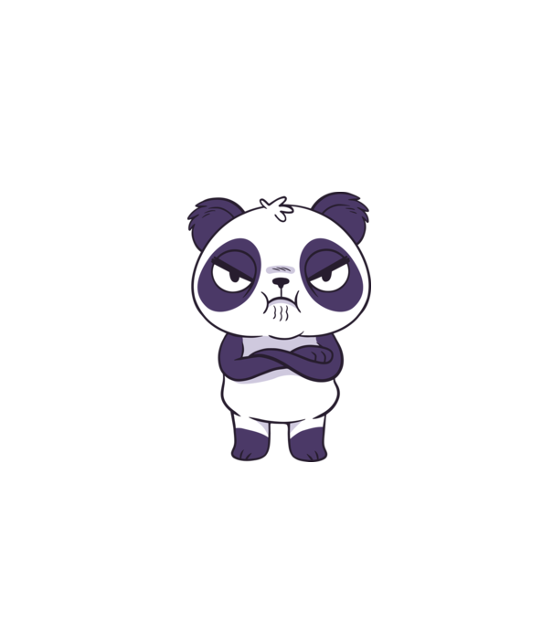 Panda furios model turcoaz pe tricou