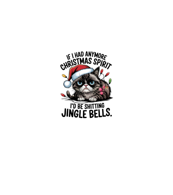 Christmas Spirit Grumpy Cat Alb model alb/roșu pe tricou