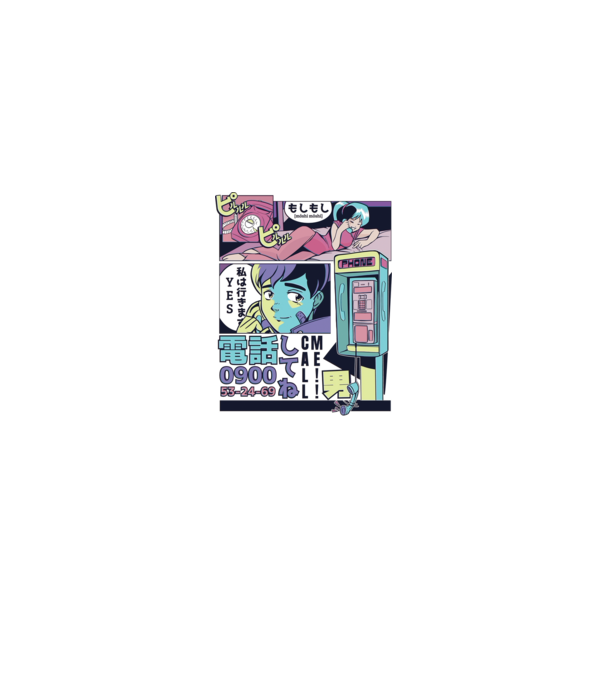 Anime Vaporwave benzi desenate model alb pe tricou