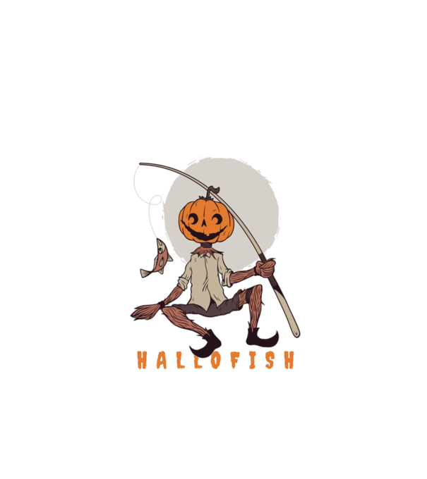 Hallofish - Pescar Halloween model negru pe tricou
