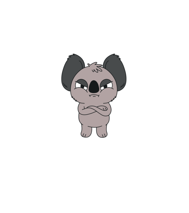 Koala Supărat model albastru deschis pe tricou