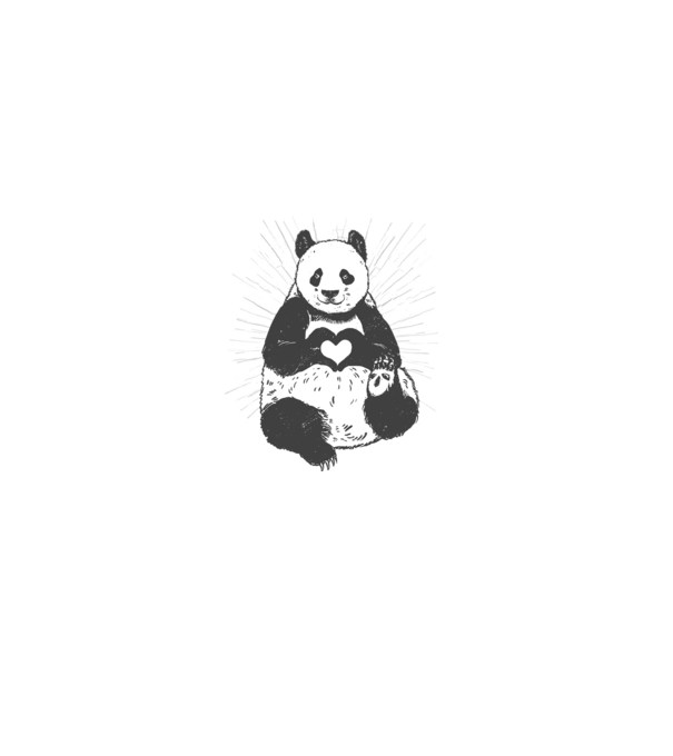Inimă panda model albastru deschis pe tricou