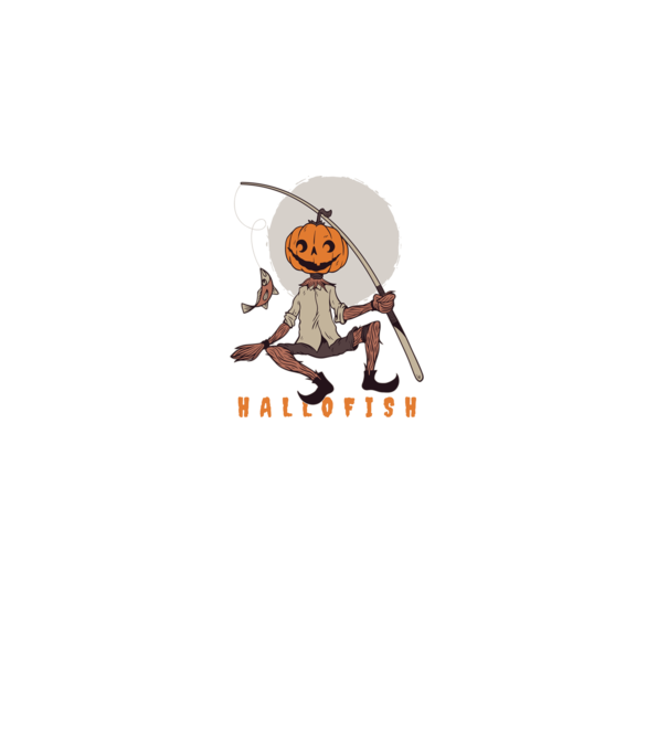 Hallofish - Pescar Halloween model negru pe tricou