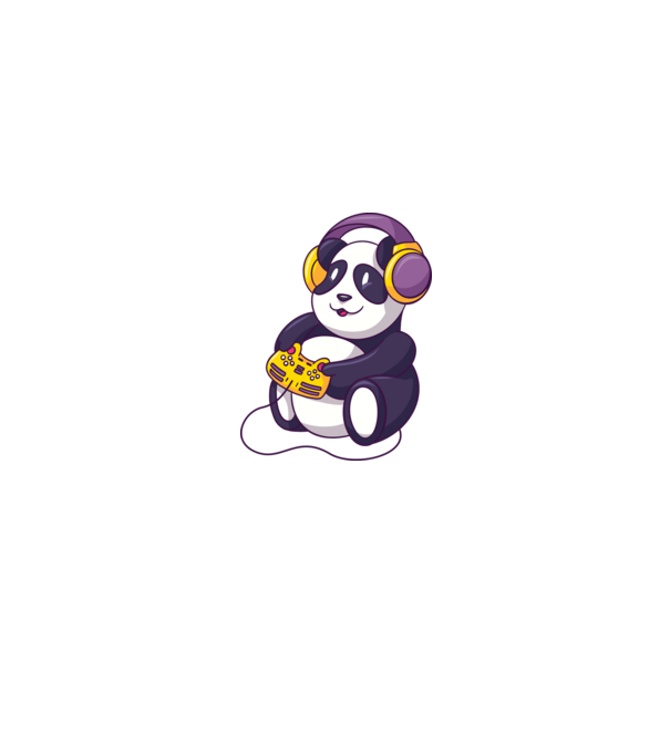 Gamer Panda model alb pe tricou