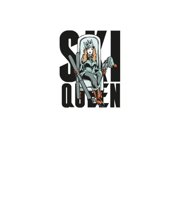 Ski Queen - Regină schioară model albastru deschis pe tricou