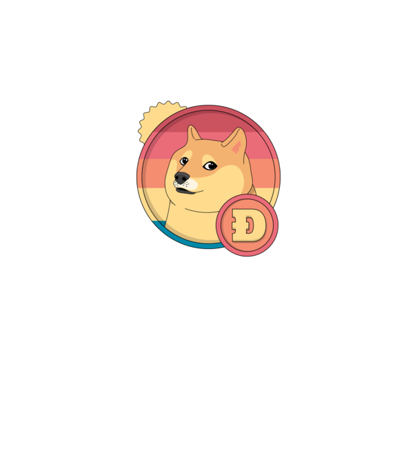 Doge Coin model albastru închis pe tricou