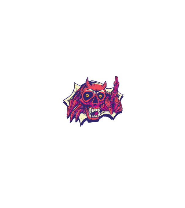 Craniu de Demon model negru pe tricou