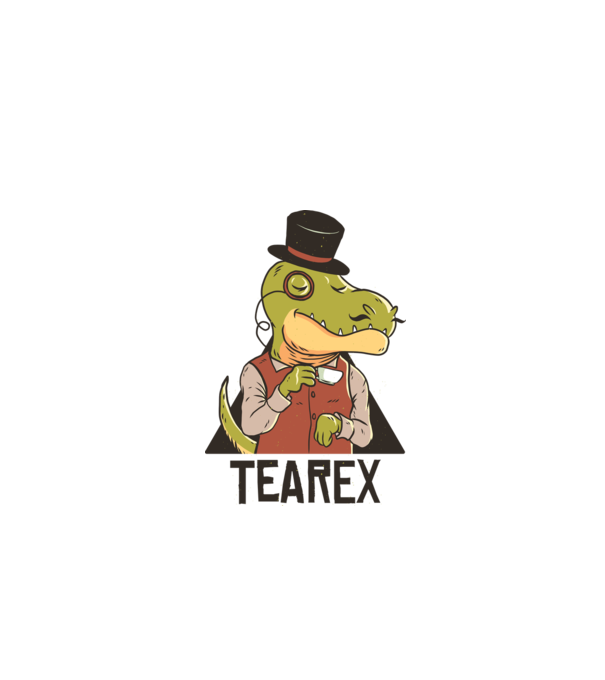 Tea Rex dinozaur cu ceai model gri pe tricou