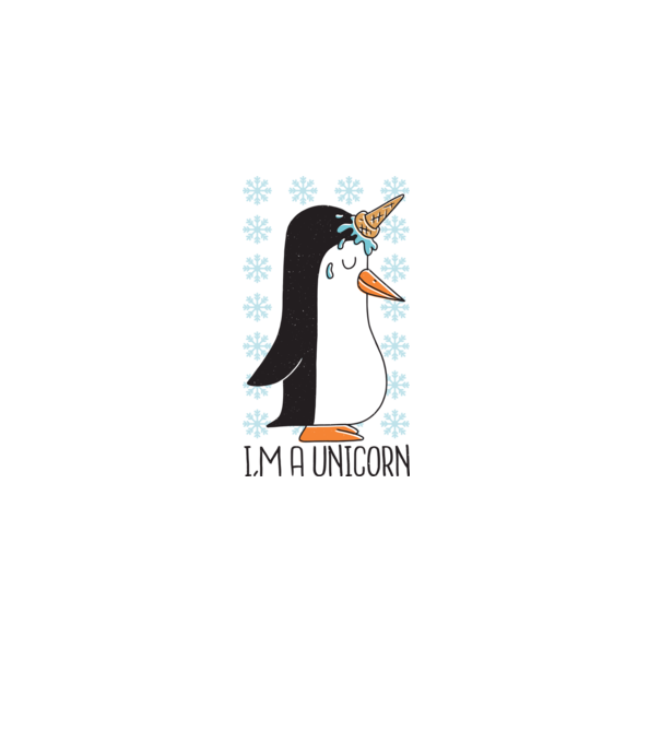 'I''m a Unicorn - Pinguin Unicorn' model albastru deschis pe tricou