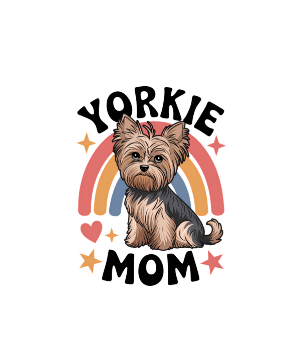 Yorkie Mom Alb model alb pe tricou