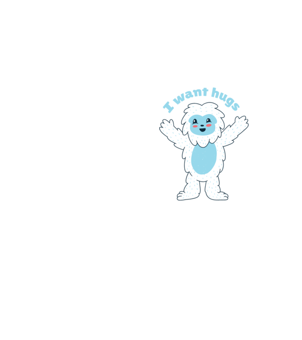 Vreau o îmbrățișare Yeti drăguț model galben neon pe tricou
